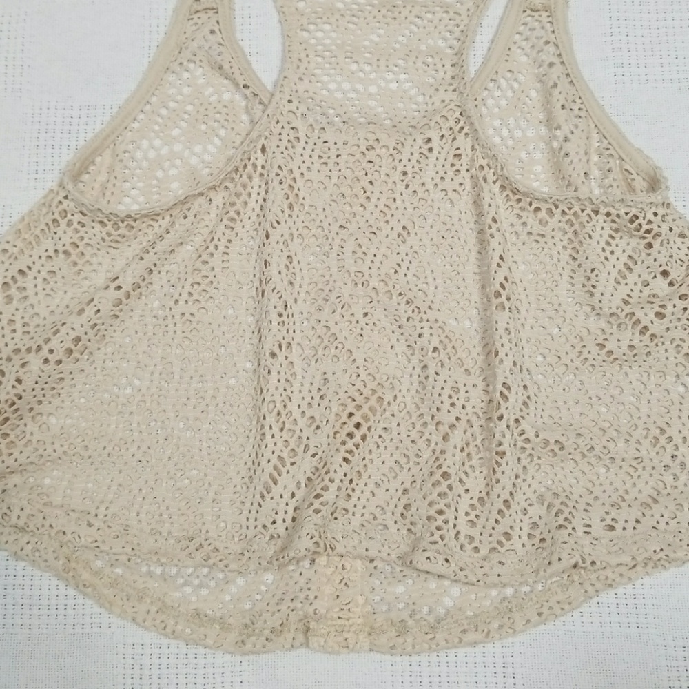 Annianna Crochet Style Creme Cropped Tank - Medium - Picture 6 of 7